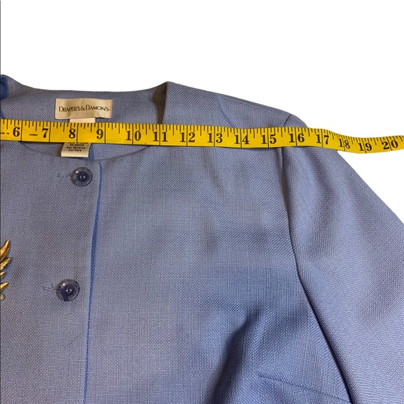 Draper's and Damon's Pale Blue Vintage Retro Business Suit Jacket Blazer - Picture 9 of 12